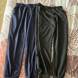 Black and Navy Jogger Pants Set